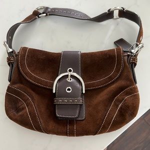 Coach Small Brown Suede Bag